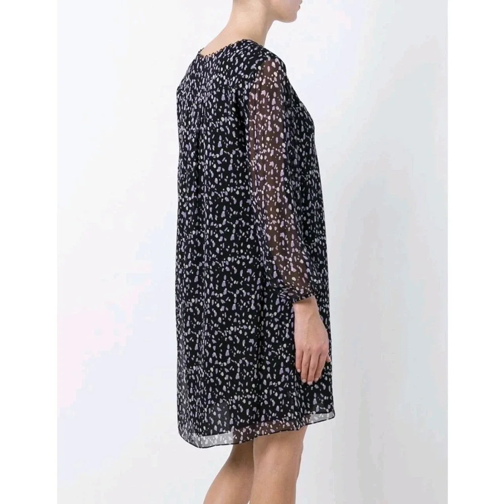 Diane Von‎ Furstenburg black Aria chiffon silk dress women's 0 - Picture 2 of 16